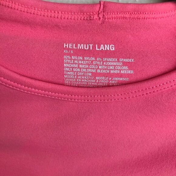 Revolve HELMUT LANG Pink Stretch Jersey Crew Neck Fitted T-shirt XS/S Y2K - Picture 11 of 12